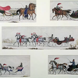 Russian Horse Drawn Sleighs (w / c on paper)