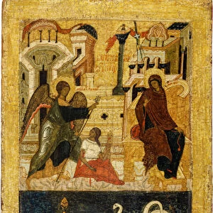 Russian icon : The Annunciation. Tempera on panel, Mid of 16th cen