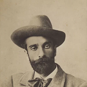 Russian painter Isaac Levitan, Jewish Lithuanian-Russian painter, late 19th Century (b / w photo)