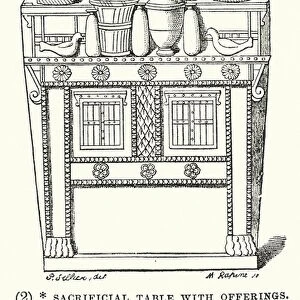 Sacrificial Table with Offerings (engraving)