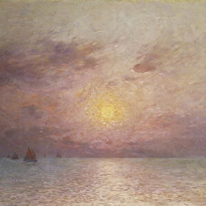 Sailing on the Sea, Evening; Voiliers sur la Mer, Le Soir, (oil on canvas)
