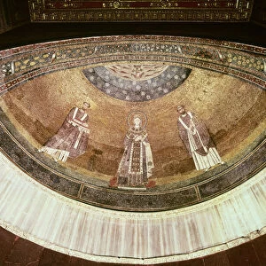 Saint Agnes between two popes, from the apse, 625-36 (mosaic)