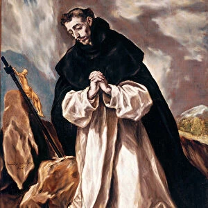 Saint Dominica in prayer Painting by Domenikos Theotokopoulos dit El Greco (1541-1614