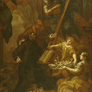 Saint Gaetano from Thiene writing the Rule of the Theatine Order