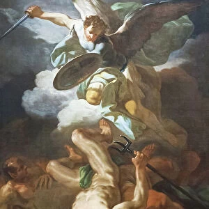 Saint Michael the Archangel Defeats Satan (oil on canvas)