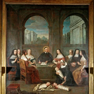 Saint Vincent de Paul and the ladies of charity Representation of Saint Vincent de Paul