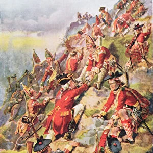Scaling the Heights of Abraham, illustration from Glorious Battles of English