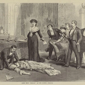 Scene from "Delilah"at the Olympic Theatre (engraving)