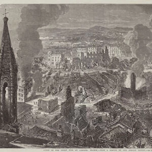 Scene of the Great Fire at Limoges, France (engraving)