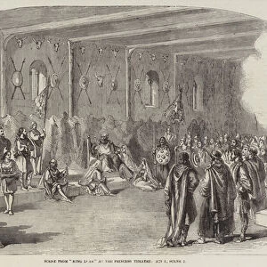 Scene from "King Dear"at the Princess Theatre, Act I, Scene 2 (engraving)