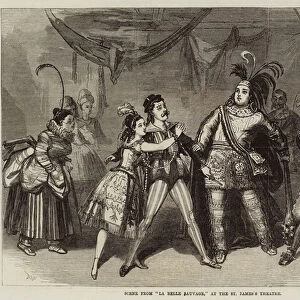 Scene from "La Belle Sauvage, "at the St Jamess Theatre (engraving)