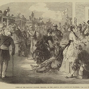 Scene at the Railway Station, Chalons, on the Arrival of a Convoy of Wounded (engraving)