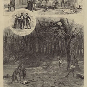 Scenes from "The Corsican Brothers, "at the Lyceum Theatre (engraving)