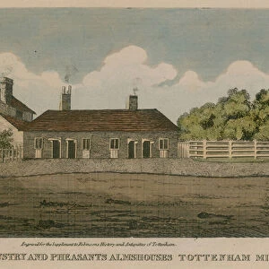 School of Industry and Pheasants Almshouses, Tottenham, London (coloured engraving)