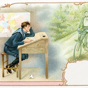 The Schoolboy's Daydreams, 1900 (colour litho)