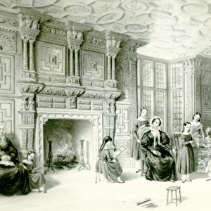 The schoolroom at Campden House, c. 1840 (engraving)
