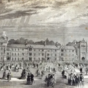 19th-century engraving print of Keble College, Oxford 19th-century engraving print of Keble College, Oxford
