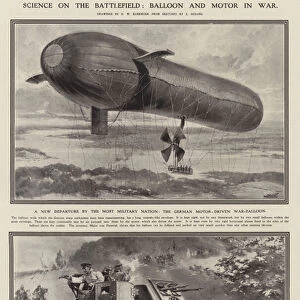 Science on the battlefield: balloon and motor in war (litho)