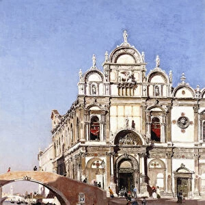 Scuola Grandi di San Marco and Campo San Giovanni e Paolo, Venice, (oil on canvas)