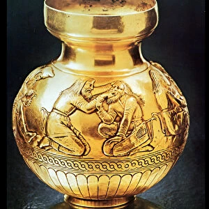 Scythian vase from Kul -Oba Kurgan, Crimea, depicting a dentist at work