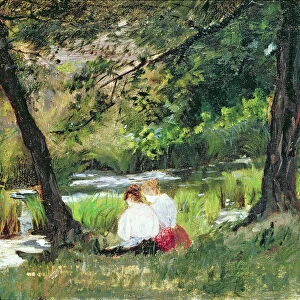 Two Seated Women (oil on canvas)