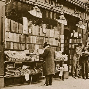 A second hand bookshop, Charing Cross Road (sepia photo)