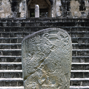 Seibal, Stela 8, Ultimate Classic Period, 849 AD (stone)