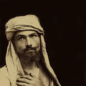 Self-portrait of Baron Wilhelm von Gloeden (1856 - 1931) in Arabic costume, c