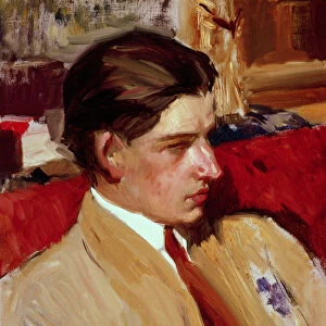 Self portrait in profile (oil on canvas)