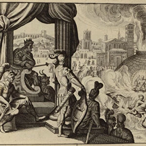 Shadrach, Meshach, and Abednego in the fiery furnace (engraving)