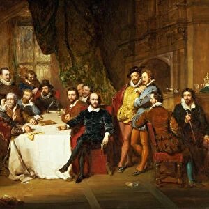 Shakespeare and his Friends at the Mermaid Tavern, 1850 (oil on canvas)