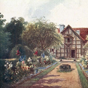 Shakespeares birthplace garden (colour litho)