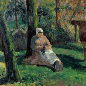 Shepherdess, Montfoucault, 1875 (oil on canvas)