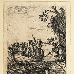 Ship of Fools with skeleton, 18th century. 1803 (engraving)