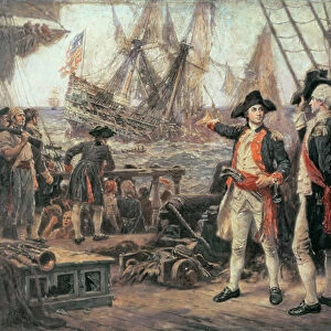 The ship that sank the Victory, 1779 (oil on canvas)