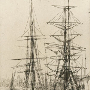 Two Ships, 1875 (etching on paper)