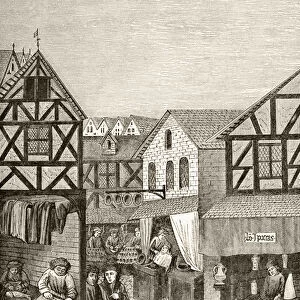Shops on an Apothecarys street, from Science and Literature in the Middle
