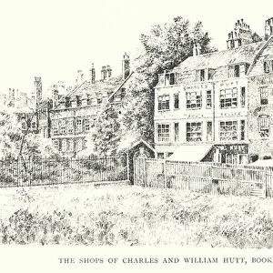 The Shops of Charles and William Hutt, Booksellers (litho)