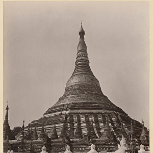 The Shwedagon Pagoda at Rangoon, Burma, c. 1860 (albumen print) (b / w photo)