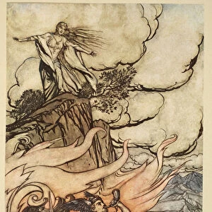 Siegfried leaves Brunnhilde in search of adventure, illustration from