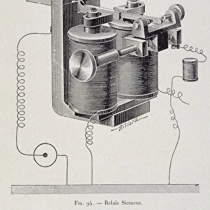 A Siemens Relay - in "Through Electricity"by G. Davy, 19th century