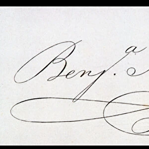 Signature of Benjamin Franklin (pen and ink on paper)