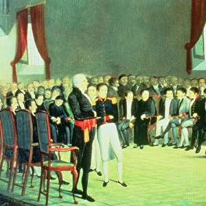Signing of the Act of Independence on 5th July 1811 (oil on canvas)