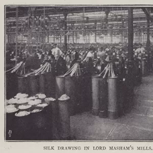 Silk drawing, Lord Mashams Mills (b / w photo)