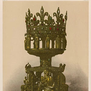 A Silver Gilt Shrine by Poussielgue-Rusand, Paris (chromolitho)