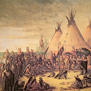 Sioux Indian Council, 1847 (colour litho)