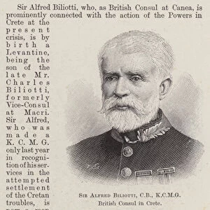 Sir Alfred Biliotti, CB, KCMG, British Consul in Crete (engraving)