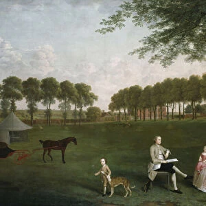 Sir John Shaw and his Family in the Park at Eltham Lodge, Kent, 1761 (oil on canvas)