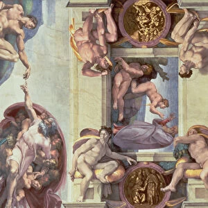 Sistine Chapel Ceiling (1508-12): The Creation of Eve, 1510 (fresco) (post restoration)
