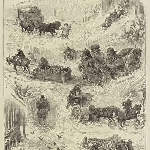Sketches in London and the Suburbs during the Snowstorm, Tuesday, 18 January (engraving)